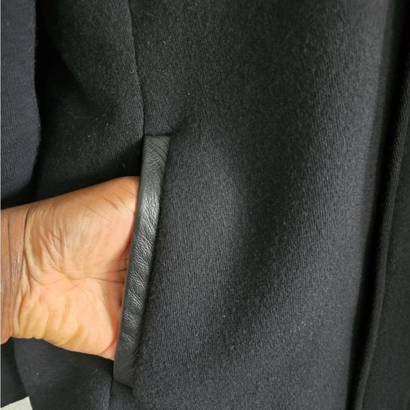 Murano Wool Blend Jacket Coat XL Men Black Leather Trim Military Heavy 90s Y2k - Picture 10 of 16